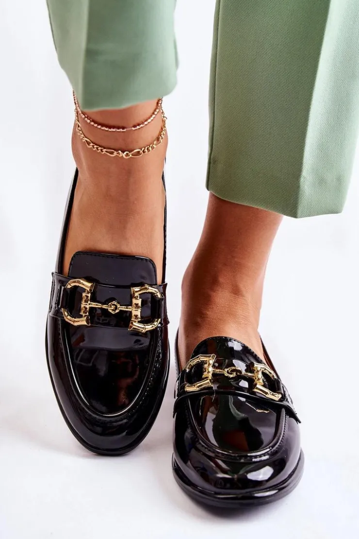 Boto Mokasyny Damskie Lakierowane*Damskie Lakierowane Mokasyny Czarne Coriso