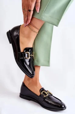 Boto Mokasyny Damskie Lakierowane*Damskie Lakierowane Mokasyny Czarne Coriso