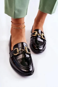 Boto Mokasyny Damskie Lakierowane*Damskie Lakierowane Mokasyny Czarne Coriso