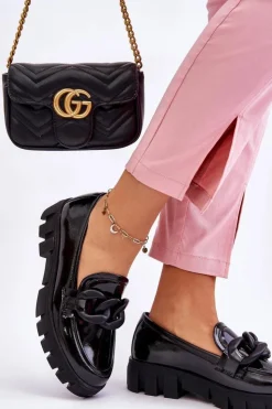 Buty damskie Vinceza Mokasyny Damskie Lakierowane|Mokasyny Na Platformie*Damskie Lakierowane Mokasyny Na Platformie Czarne Bennett