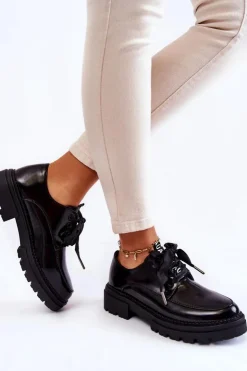 New Boto Damskie Lakierowane Półbuty La.Fi 210004B-NL Czarne