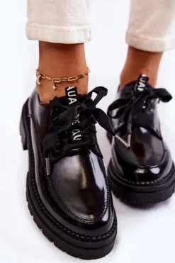 New Boto Damskie Lakierowane Półbuty La.Fi 210004B-NL Czarne