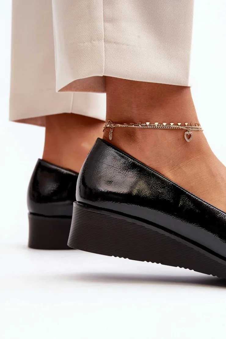 Damskie Buty damskie Vinceza Damskie Lakierowane Półbuty Loafery Czarne Polike