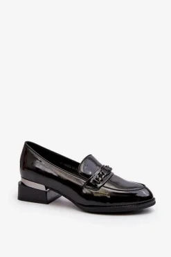 Discount Buty damskie Vinceza Damskie Lakierowane Półbuty Na Niskim Obcasie Czarne Albreide