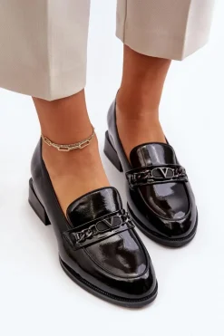 Discount Buty damskie Vinceza Damskie Lakierowane Półbuty Na Niskim Obcasie Czarne Albreide