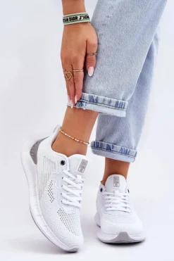 Damskie Big Star Shoes Damskie Lekkie Buty Sportowe Memory Foam System Big Star LL274297 Białe