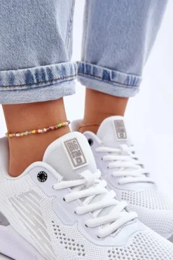 Damskie Big Star Shoes Damskie Lekkie Buty Sportowe Memory Foam System Big Star LL274297 Białe