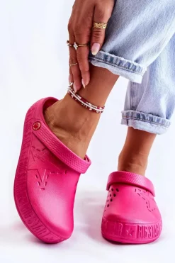 Discount Big Star Shoes Damskie Lekkie Klapki Big Star II275007 Fuksja Różowy