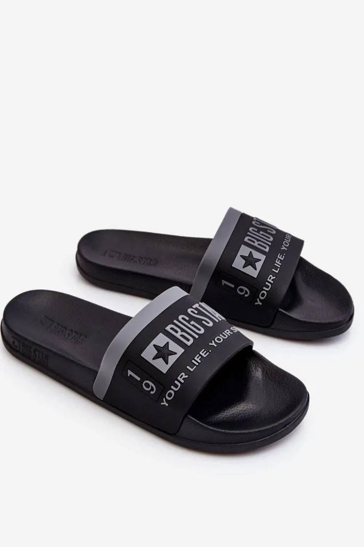 Damskie Big Star Shoes Damskie Lekkie Klapki Big Star LL274732 Czarne