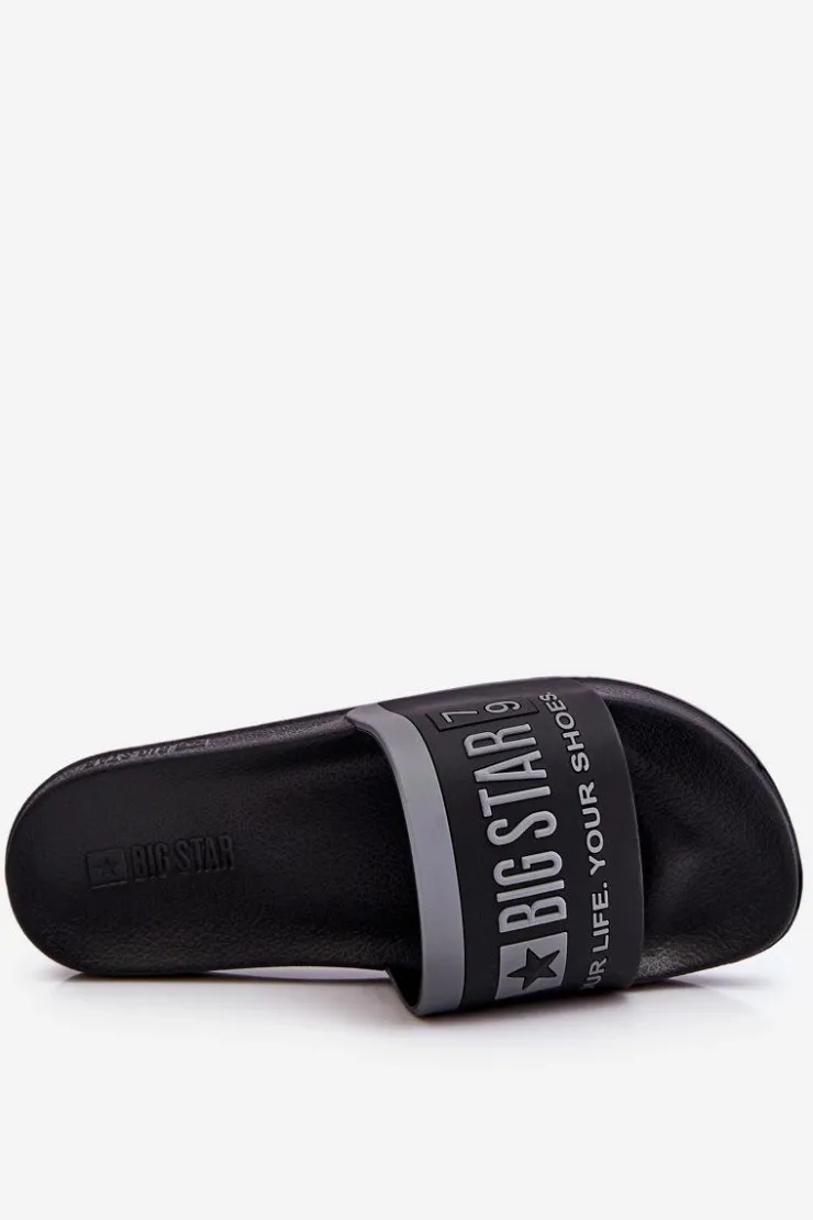 Damskie Big Star Shoes Damskie Lekkie Klapki Big Star LL274732 Czarne