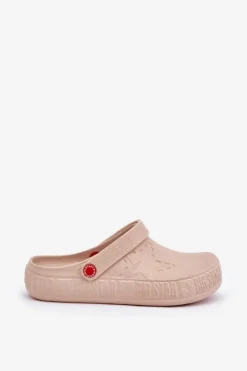 Big Star Shoes Damskie Lekkie Klapki Big Star II275012 Beżowe Beżowy