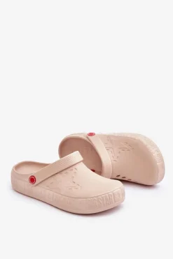 Big Star Shoes Damskie Lekkie Klapki Big Star II275012 Beżowe Beżowy