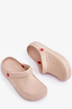 Big Star Shoes Damskie Lekkie Klapki Big Star II275012 Beżowe Beżowy