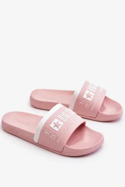 Big Star Shoes Klapki Sportowe|Klapki Damskie Big Star*Damskie Lekkie Klapki Big Star LL274730 Jasnoróżowe