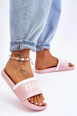 Big Star Shoes Klapki Sportowe|Klapki Damskie Big Star*Damskie Lekkie Klapki Big Star LL274730 Jasnoróżowe