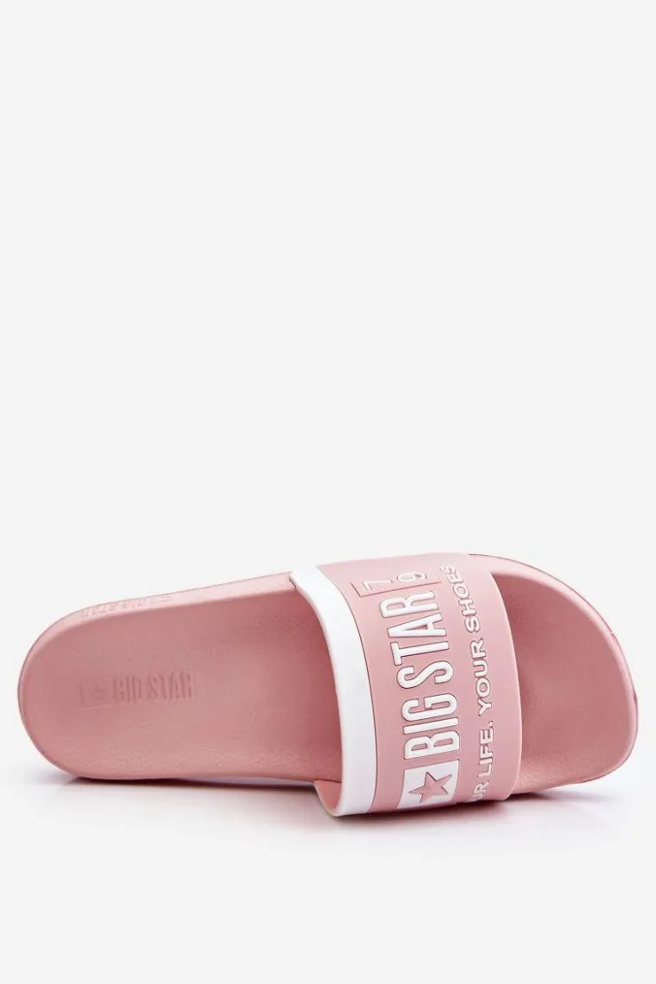 Big Star Shoes Klapki Sportowe|Klapki Damskie Big Star*Damskie Lekkie Klapki Big Star LL274730 Jasnoróżowe