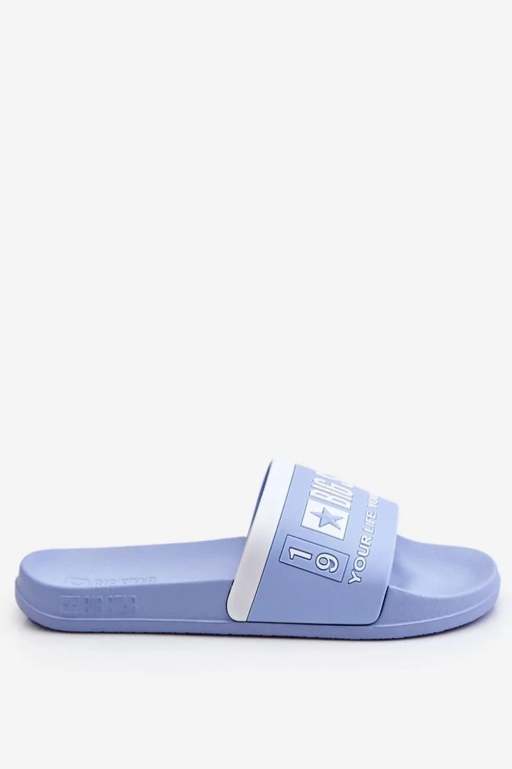 Damskie Big Star Shoes Damskie Lekkie Klapki Big Star LL274734 Jasnoniebieskie