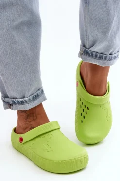 Big Star Shoes Klapki Damskie Klasyczne*Damskie Lekkie Klapki Chodaki Big Star II275006 Zielone