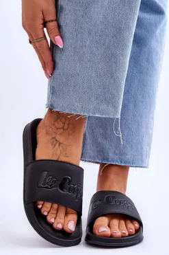 Online Lee Cooper Damskie Lekkie Klapki LCW-23-42-1732 Czarne