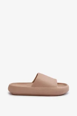 Damskie Boto Damskie Lekkie Piankowe Klapki Na Grubej Podeszwie Ciemnobeżowe Querceria