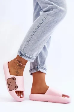 Boto Klapki Basenowe|Klapki Damskie Klasyczne*Damskie Lekkie Piankowe Klapki Motyw Misia Różowe Parisso