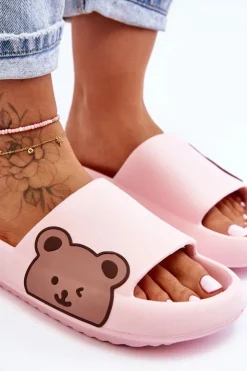 Boto Klapki Basenowe|Klapki Damskie Klasyczne*Damskie Lekkie Piankowe Klapki Motyw Misia Różowe Parisso