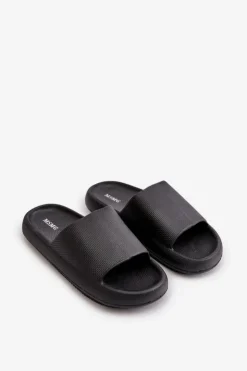 Outlet Boto Damskie Lekkie Piankowe Klapki Na Grubej Podeszwie Czarne Querceria