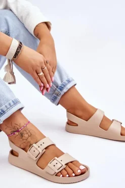 Big Star Shoes Sandały Big Star|Sandały Płaskie*Damskie Lekkie Sandały Big Star LL274746 Beżowe Beżowy