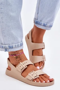 Big Star Shoes Sandały Big Star|Sandały Płaskie*Damskie Lekkie Sandały Big Star LL274746 Beżowe Beżowy