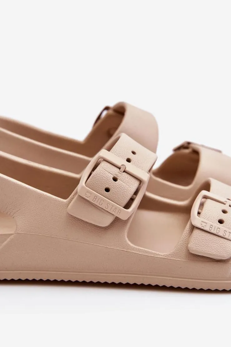 Big Star Shoes Sandały Big Star|Sandały Płaskie*Damskie Lekkie Sandały Big Star LL274746 Beżowe Beżowy