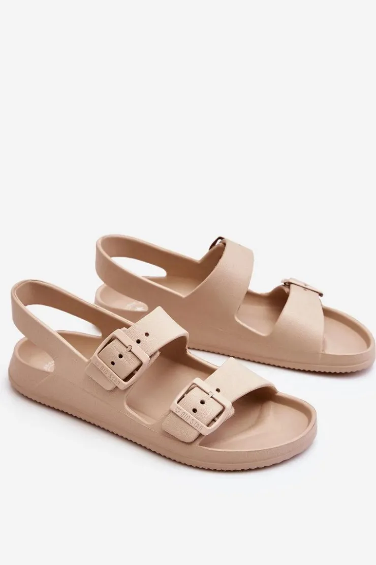 Big Star Shoes Sandały Big Star|Sandały Płaskie*Damskie Lekkie Sandały Big Star LL274746 Beżowe Beżowy