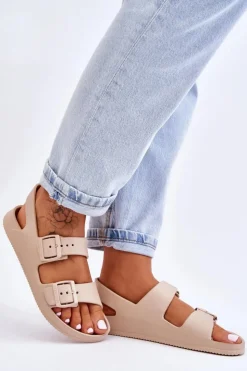 Big Star Shoes Sandały Big Star|Sandały Płaskie*Damskie Lekkie Sandały Big Star LL274746 Beżowe Beżowy