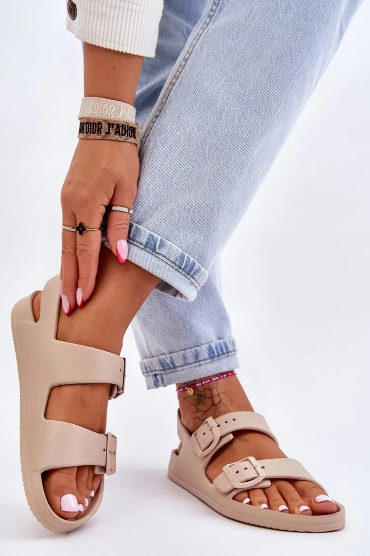 Big Star Shoes Sandały Big Star|Sandały Płaskie*Damskie Lekkie Sandały Big Star LL274746 Beżowe Beżowy