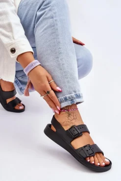 Discount Big Star Shoes Damskie Lekkie Sandały Big Star LL274745 Czarne Czarny