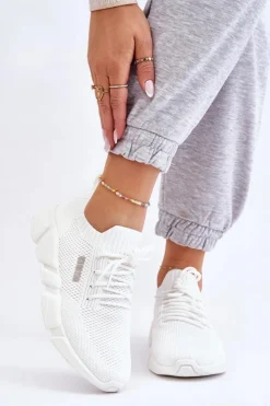 Big Star Shoes Damskie Lekkie Sneakersy Memory Foam System Big Star JJ274268 Białe