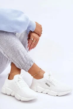 Big Star Shoes Damskie Lekkie Sneakersy Memory Foam System Big Star JJ274268 Białe