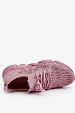 Big Star Shoes Buty Sportowe Big Star|Sneakersy Damskie*Damskie Lekkie Sneakersy Memory Foam System Big Star JJ274266 Różowe