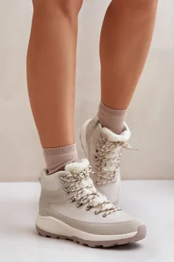 Damskie Lee Cooper Damskie Lekkie Trapery Na Zamek LCJ-24-03-3071 Jasnobeżowe