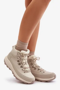 Damskie Lee Cooper Damskie Lekkie Trapery Na Zamek LCJ-24-03-3071 Jasnobeżowe