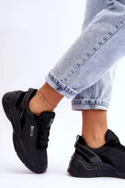 Big Star Shoes Buty Sportowe Big Star|Sneakersy Damskie*Damskie Materiałowe Buty Sportowe Memory Foam System Big Star LL274A065 Czarne