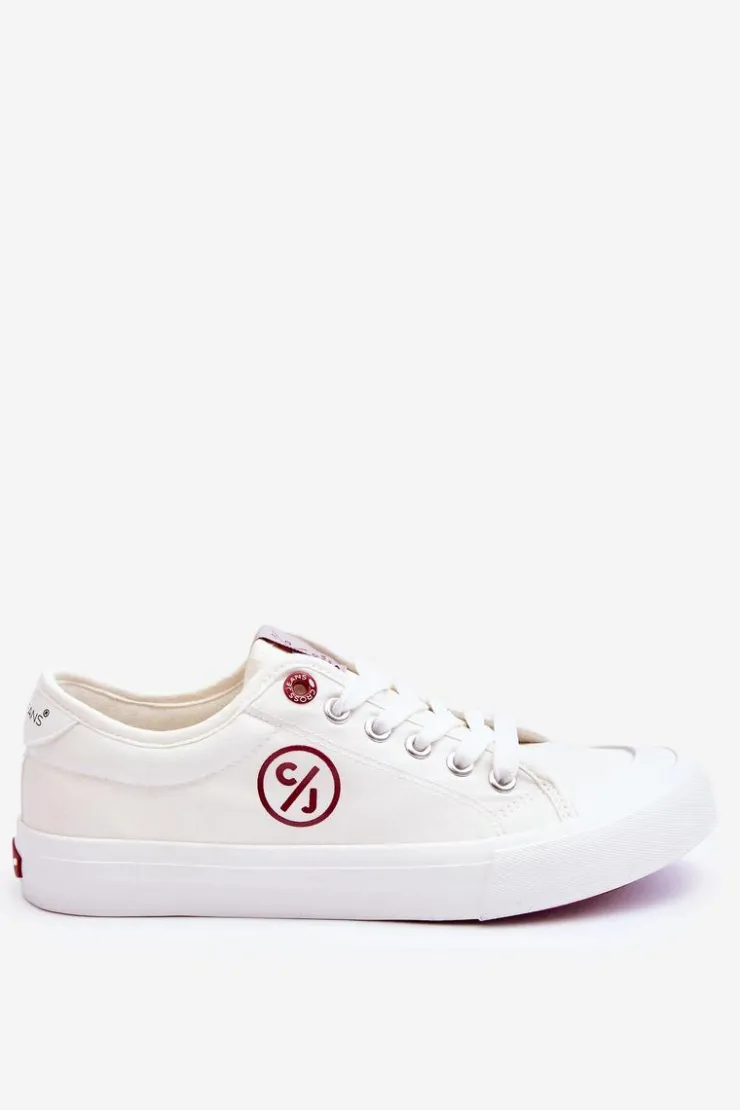 Cross Jeans Trampki Damskie Cross Jeans|Trampki Damskie Niskie*Damskie Materiałowe Tenisówki LL2R4043 Białe Biały