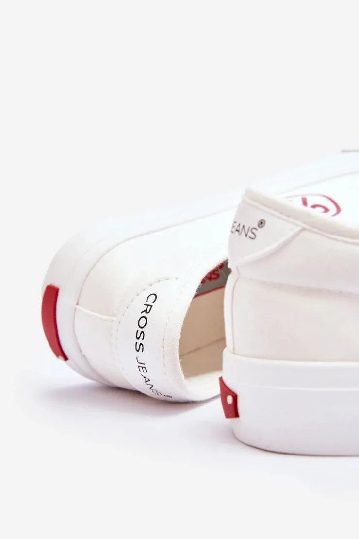 Cross Jeans Trampki Damskie Cross Jeans|Trampki Damskie Niskie*Damskie Materiałowe Tenisówki LL2R4043 Białe Biały