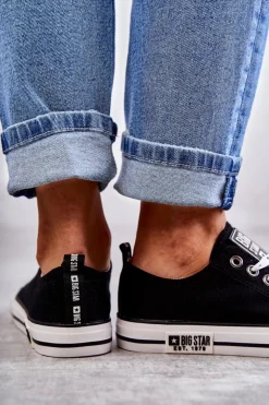 New Big Star Shoes Damskie Materiałowe Trampki Big Star KK274102 Czarne