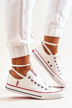 Damskie Big Star Shoes Damskie Materiałowe Trampki BIG STAR JJ274123 Białe