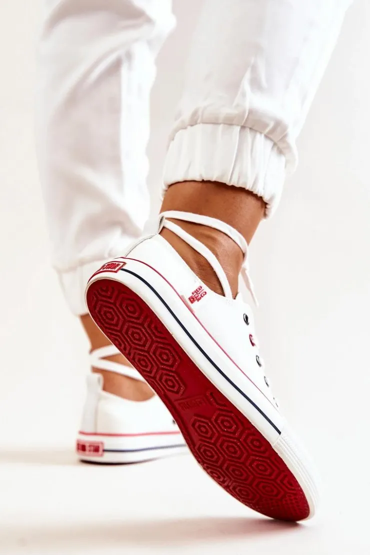 Damskie Big Star Shoes Damskie Materiałowe Trampki BIG STAR JJ274123 Białe