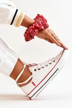 Damskie Big Star Shoes Damskie Materiałowe Trampki BIG STAR JJ274123 Białe