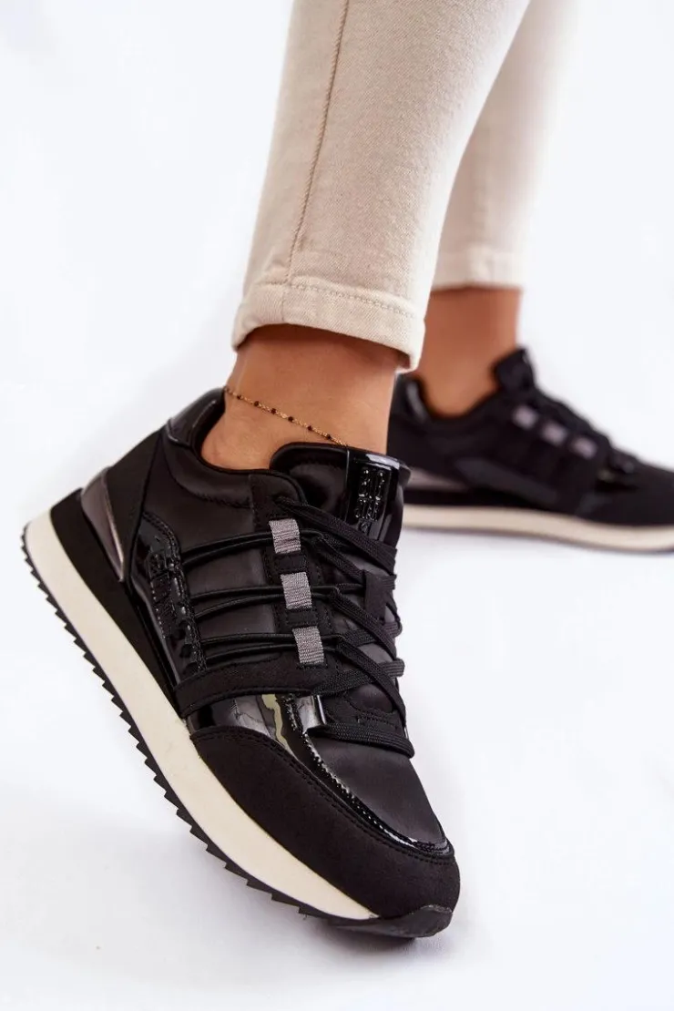 Damskie Big Star Shoes Damskie Modne Buty Sportowe Big Star KK274110 Czarne