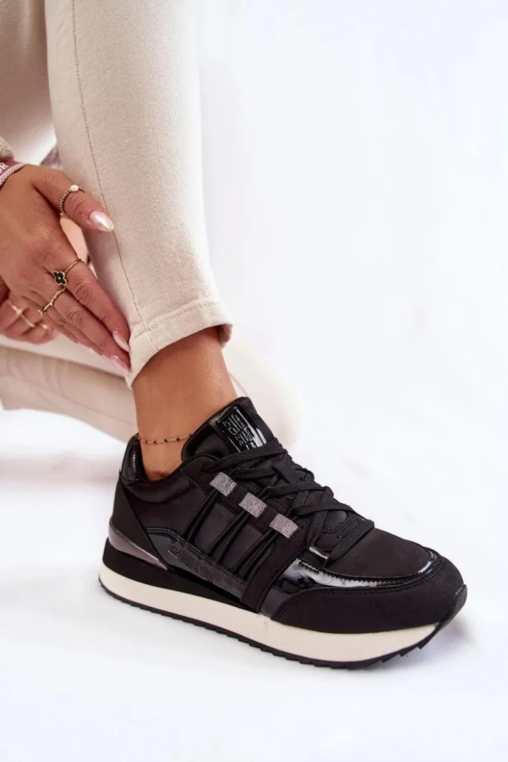 Damskie Big Star Shoes Damskie Modne Buty Sportowe Big Star KK274110 Czarne