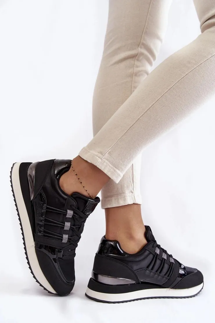 Damskie Big Star Shoes Damskie Modne Buty Sportowe Big Star KK274110 Czarne