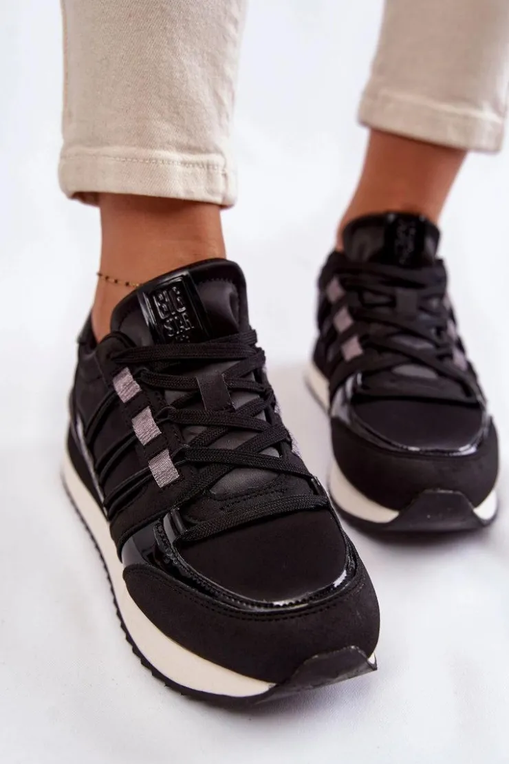 Damskie Big Star Shoes Damskie Modne Buty Sportowe Big Star KK274110 Czarne